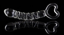Dildo en verre de luxe avec poignée, longueur de 21 cm, structure en spirale et tête bulbée - Plaisir intense.