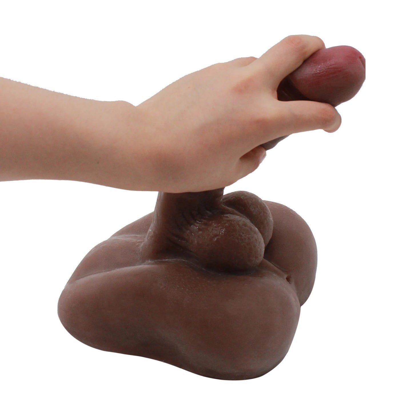 Masturbateur réaliste 2-en-1 avec dildo et anus - Design flexible de 18 cm pour un plaisir ultime