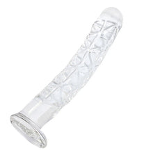 Dildo en verre de luxe pour stimulation sensuelle - Taille 18 cm, design unique à nervures, matériau premium -.