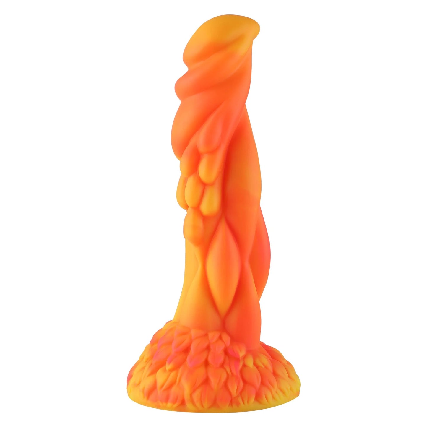 Wildolo Fantasy Ventouse Dildo Orange 21 cm - Dildo Orange Réaliste Vibrant pour les Mains Libres.