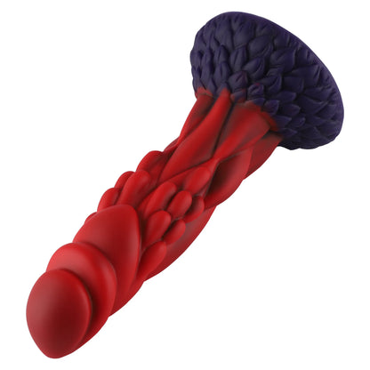 Wildolo Fantasy Ventouse Dildo Nesbu - 21 cm, Rouge | Jouet vibrant en silicone réaliste pour des sensations intenses.