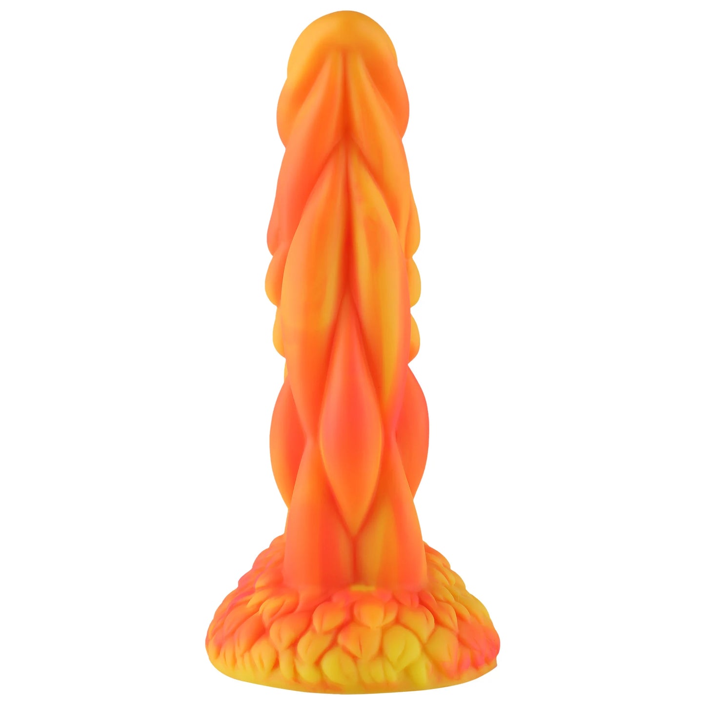 Wildolo Fantasy Ventouse Dildo Orange 21 cm - Dildo Orange Réaliste Vibrant pour les Mains Libres.
