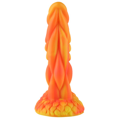 Wildolo Fantasy Ventouse Dildo Orange 21 cm - Dildo Orange Réaliste Vibrant pour les Mains Libres.