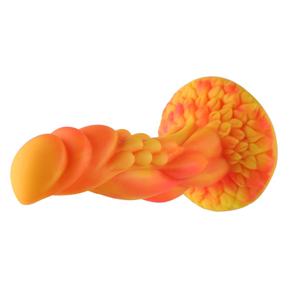 Wildolo Fantasy Ventouse Dildo Orange 21 cm - Dildo Orange Réaliste Vibrant pour les Mains Libres.