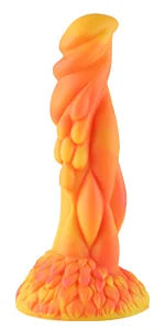Wildolo Fantasy Ventouse Dildo Orange 21 cm - Dildo Orange Réaliste Vibrant pour les Mains Libres.