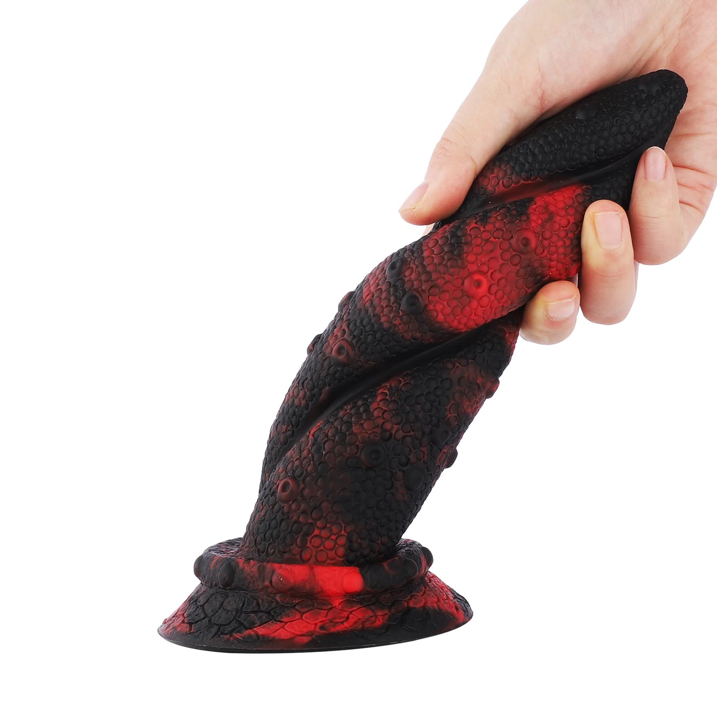 Dildo Monstre Fantaisie Avec Ventouse 21 cm Serpent Tressé - Jouet en Silicone Réaliste pour Intense.