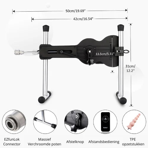 Sex Machine – 3 Dildos, Pocket Pussy & Adaptateur à Ressort, Sans Fil