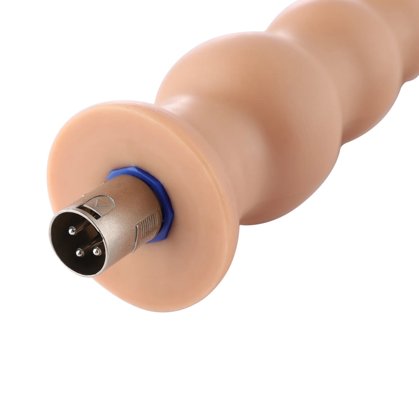 Dildo strié 3XLR pour machine à sexe de base Auxfun Beige 21 cm
