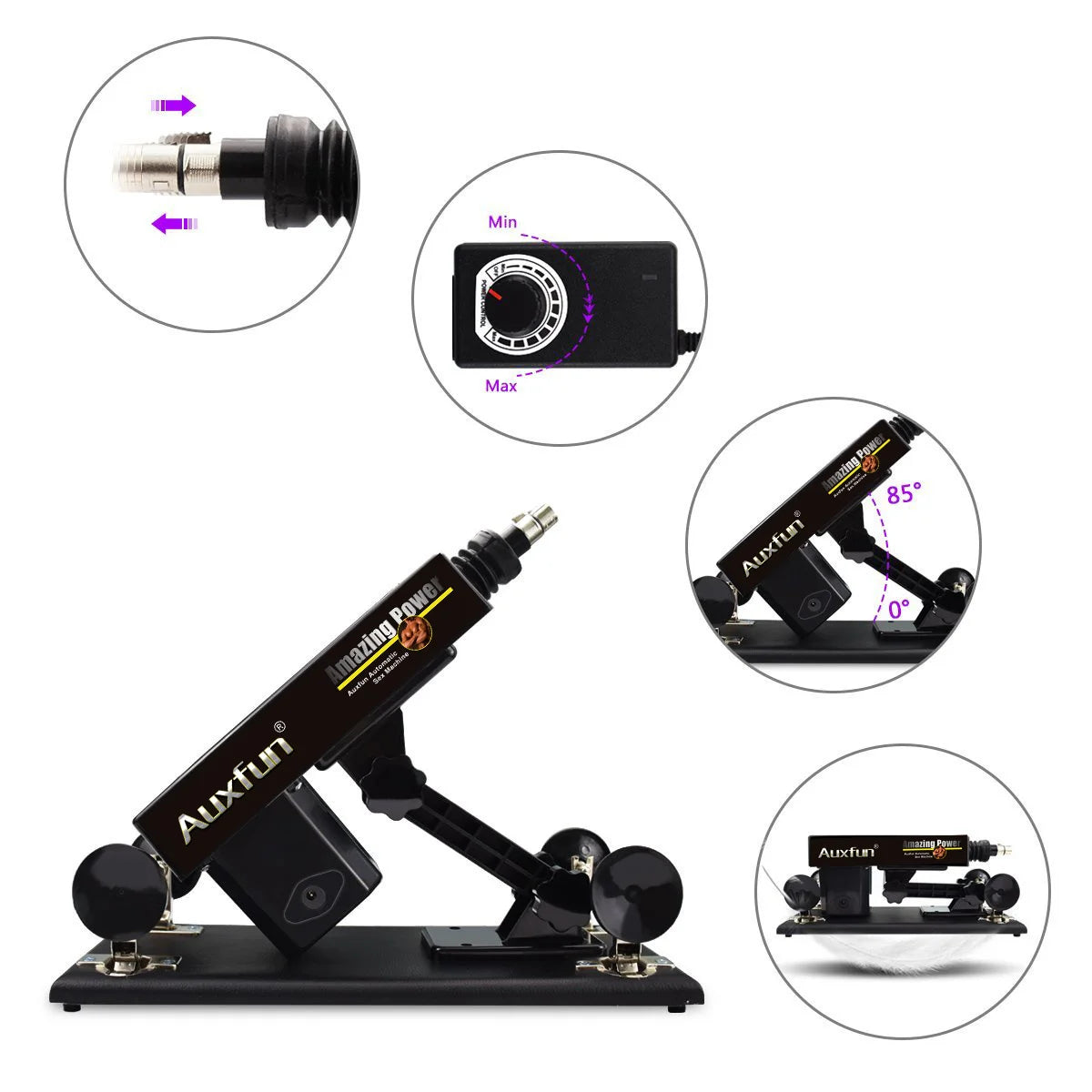 Package Couples Auxfun Basic Sex Machine avec Dildo et de nombreux extras