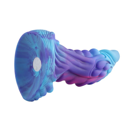 Dildo vibrant avec ventouse et application - 21 cm bleu | 10 Modes de Vibration, Texture Réaliste,