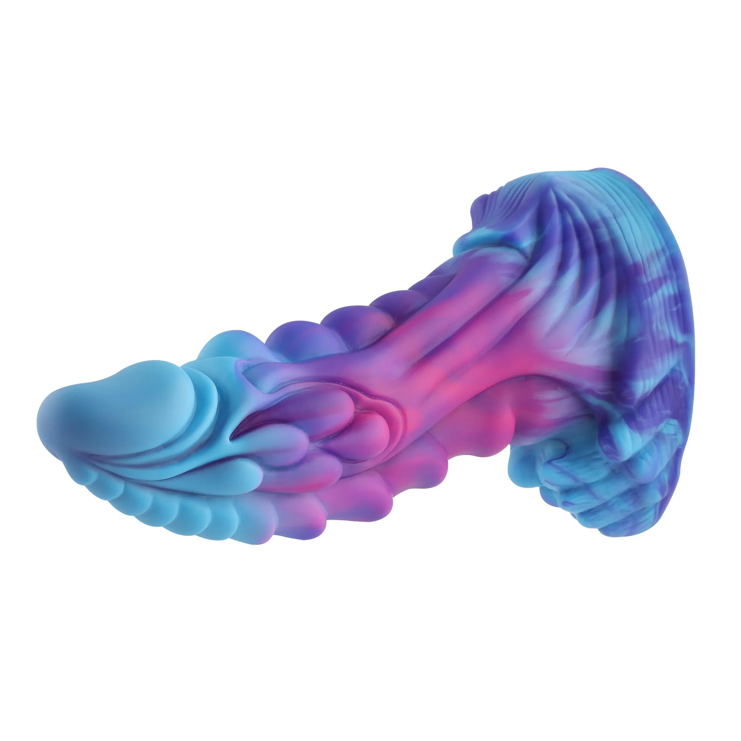 Dildo vibrant avec ventouse et application - 21 cm bleu | 10 Modes de Vibration, Texture Réaliste,