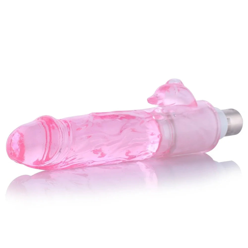 Dildo Rose avec Stimulation du Clitoris Connecteur 3XLR pour la Machine Sexuelle Auxfun Basic