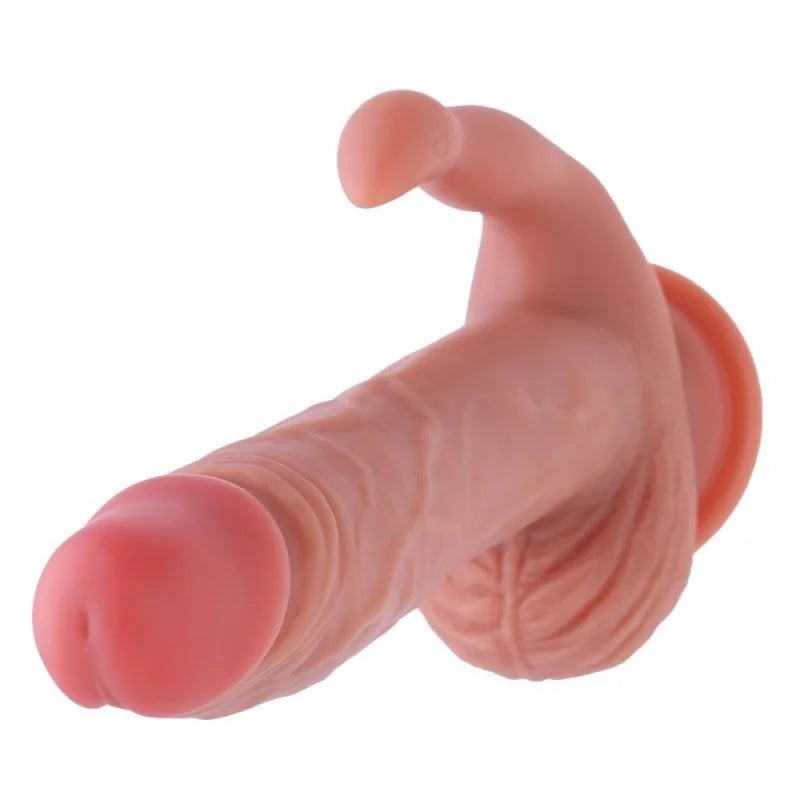 Sonde en silicone avec ventouse en forme de lapin 21 cm - Plaisir intense avec stimulation du clitoris et puissant.